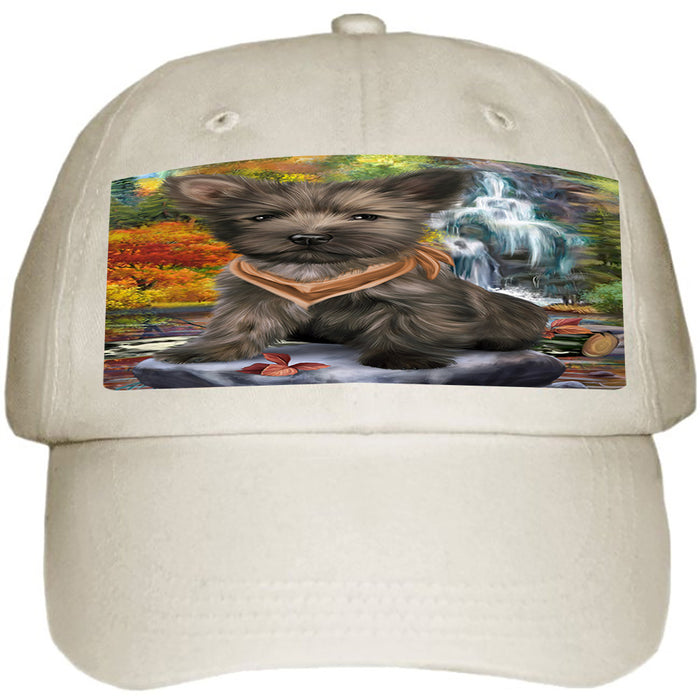 Scenic Waterfall Cairn Terrier Dog Ball Hat Cap HAT52887