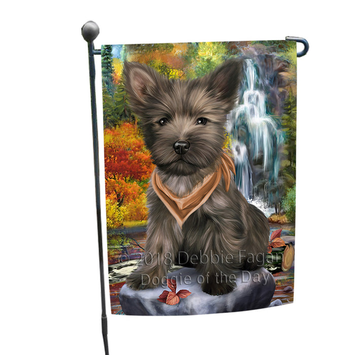 Scenic Waterfall Cairn Terrier Dog Garden Flag GFLG49547