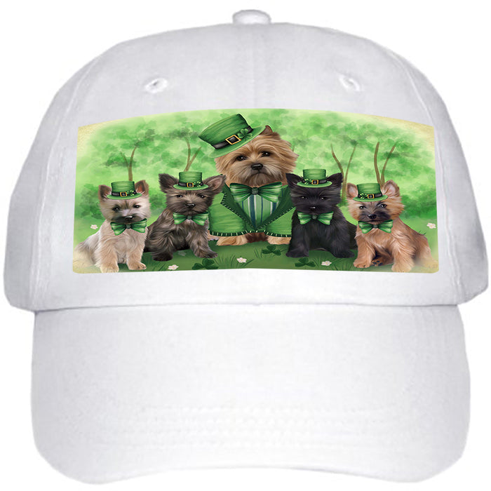 St. Patricks Day Irish Family Portrait Cairn Terriers Dog Ball Hat Cap HAT50010
