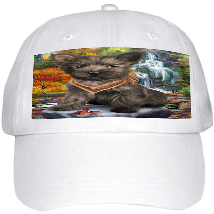 Scenic Waterfall Cairn Terrier Dog Ball Hat Cap HAT52887