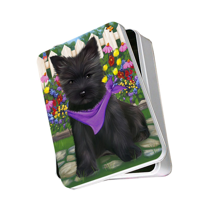 Spring Floral Cairn Terrier Dog Photo Storage Tin PITN49831