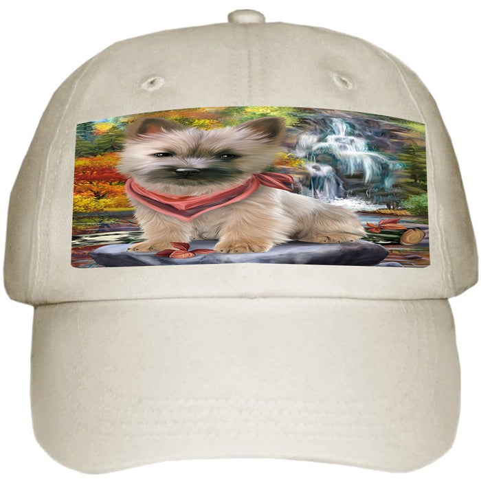 Scenic Waterfall Cairn Terrier Dog Ball Hat Cap HAT52890