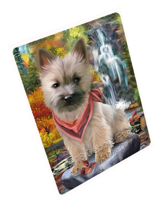 Scenic Waterfall Cairn Terrier Dog Tempered Cutting Board C53022