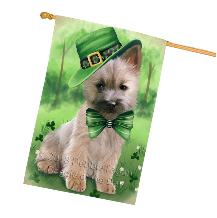 St. Patricks Day Irish Portrait Cairn Terrier Dog House Flag FLG48725