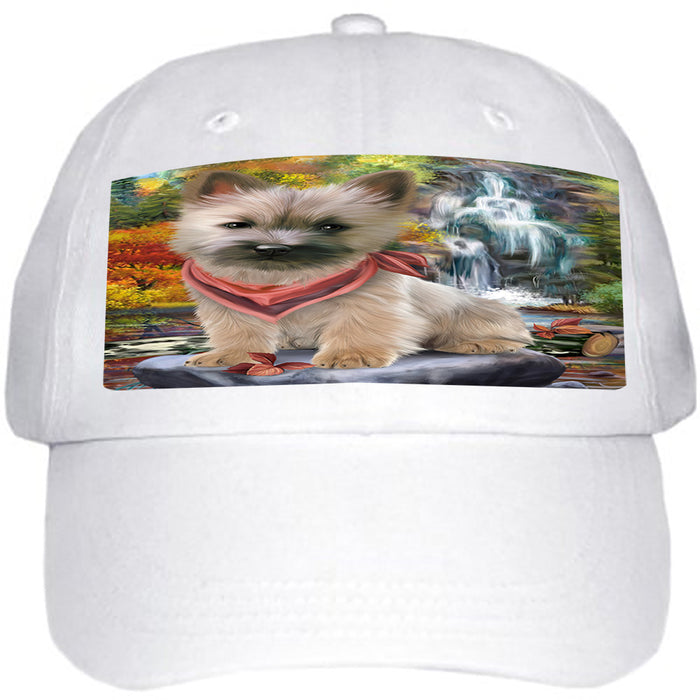 Scenic Waterfall Cairn Terrier Dog Ball Hat Cap HAT52890