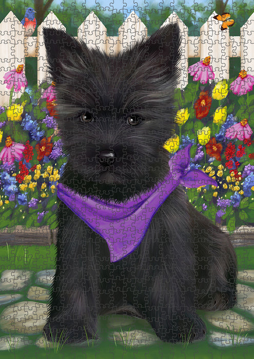 Spring Floral Cairn Terrier Dog Puzzle with Photo Tin PUZL53199