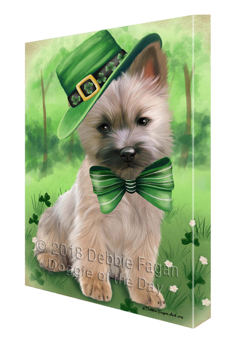 St. Patricks Day Irish Portrait Cairn Terrier Dog Canvas Wall Art CVS54453
