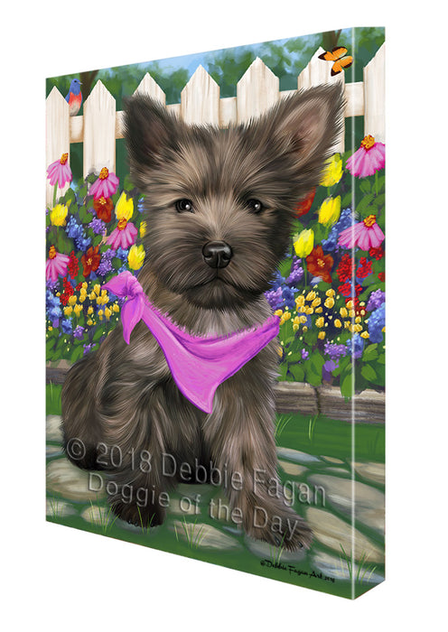 Spring Floral Cairn Terrier Dog Canvas Wall Art CVS64240