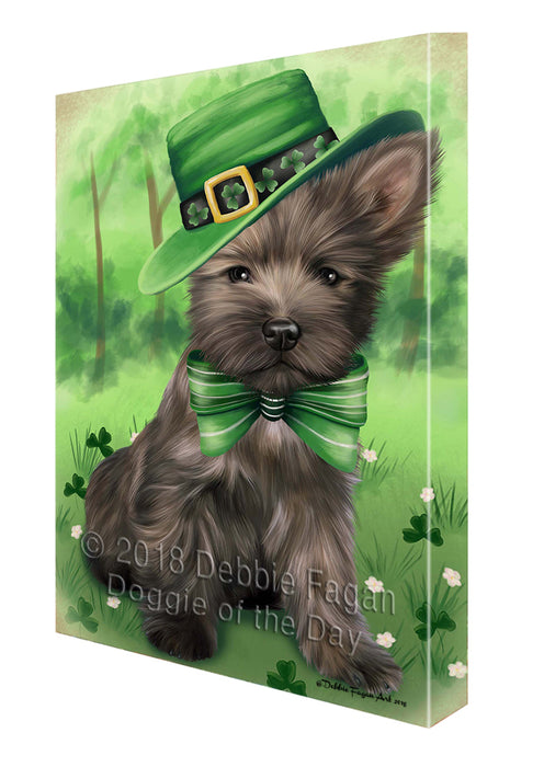 St. Patricks Day Irish Portrait Cairn Terrier Dog Canvas Wall Art CVS54462