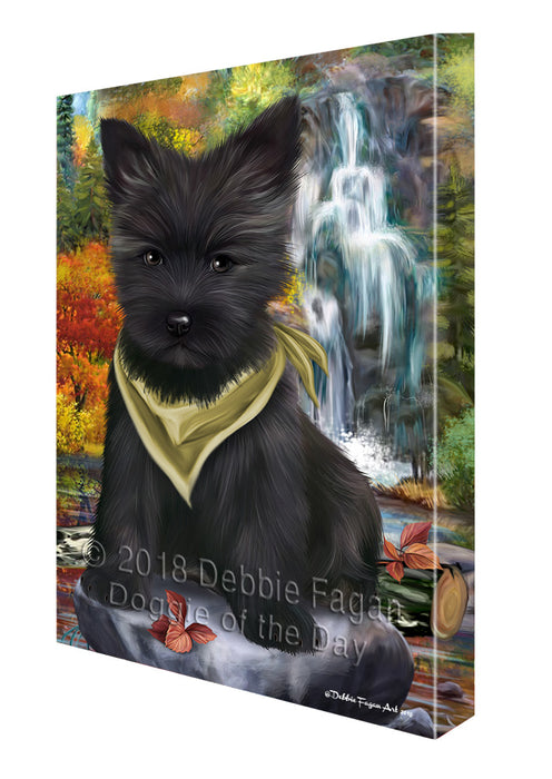 Scenic Waterfall Cairn Terrier Dog Canvas Wall Art CVS63232