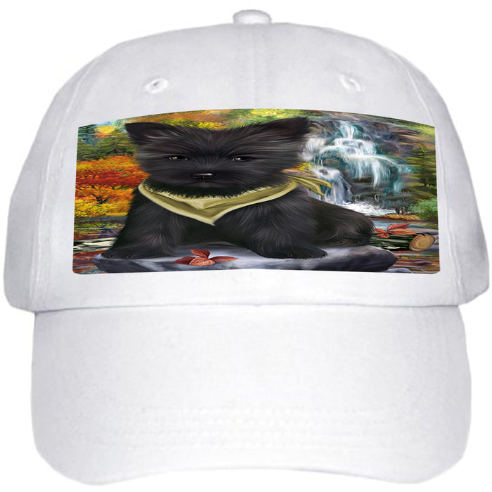 Scenic Waterfall Cairn Terrier Dog Ball Hat Cap HAT52893