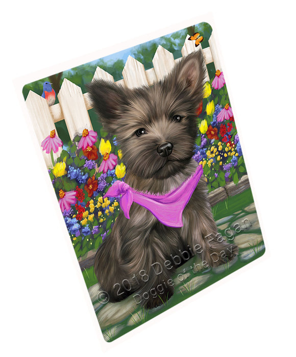 Spring Floral Cairn Terrier Dog Tempered Cutting Board C53361