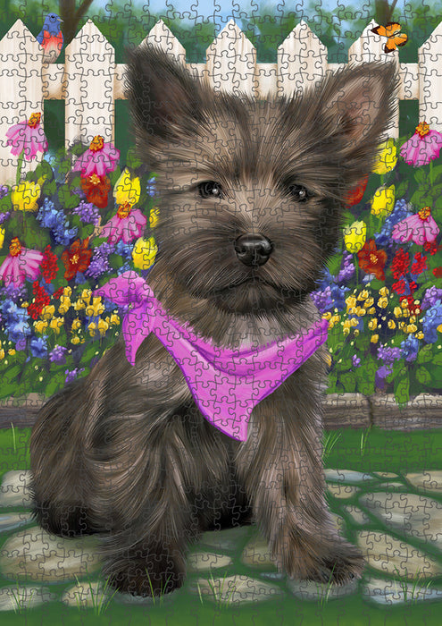 Spring Floral Cairn Terrier Dog Puzzle with Photo Tin PUZL53202