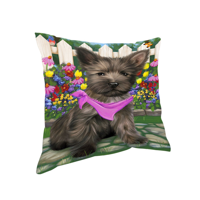 Spring Floral Cairn Terrier Dog Pillow PIL55184