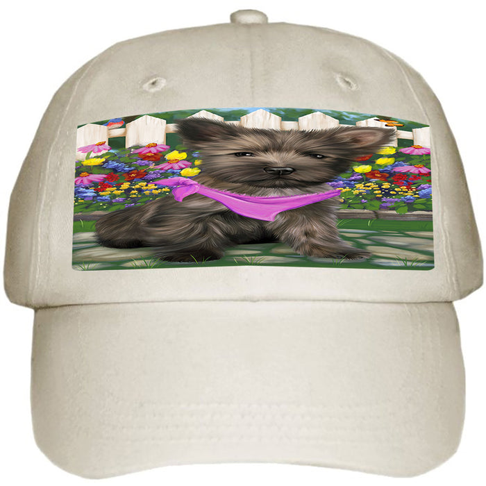 Spring Floral Cairn Terrier Dog Ball Hat Cap HAT53229