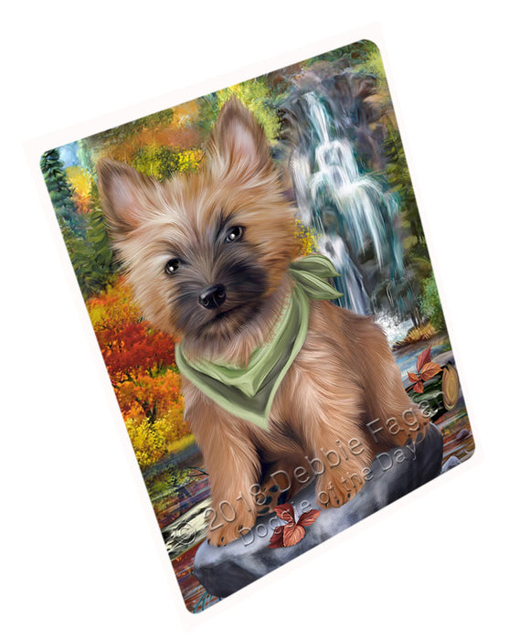 Scenic Waterfall Cairn Terrier Dog Tempered Cutting Board C53028
