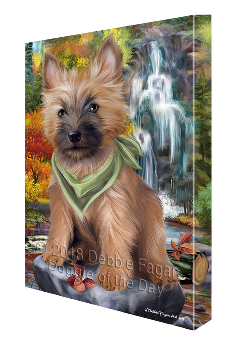 Scenic Waterfall Cairn Terrier Dog Canvas Wall Art CVS63241