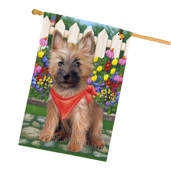 Spring Floral Cairn Terrier Dog House Flag FLG49798