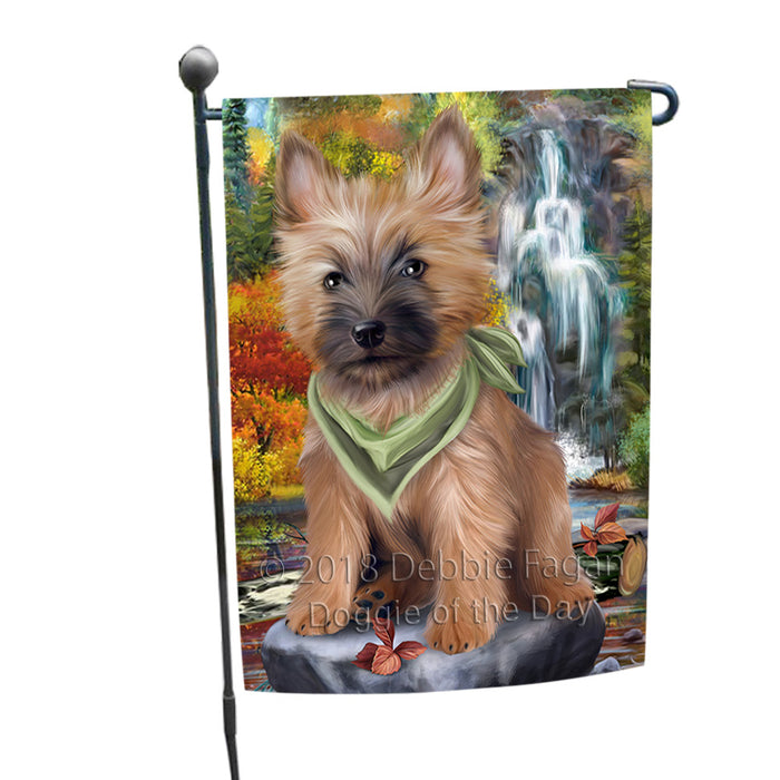 Scenic Waterfall Cairn Terrier Dog Garden Flag GFLG49550