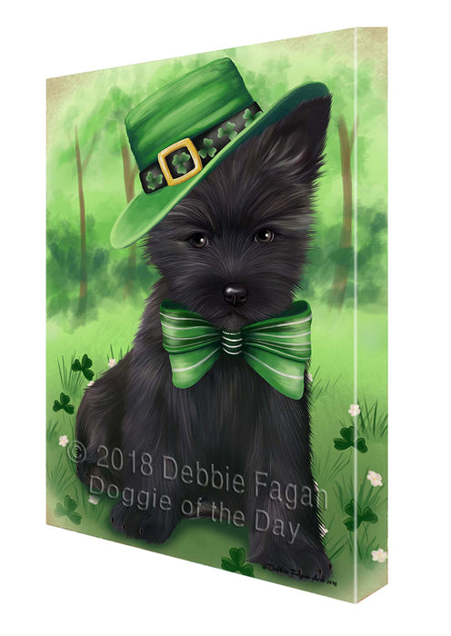 St. Patricks Day Irish Portrait Cairn Terrier Dog Canvas Wall Art CVS54471