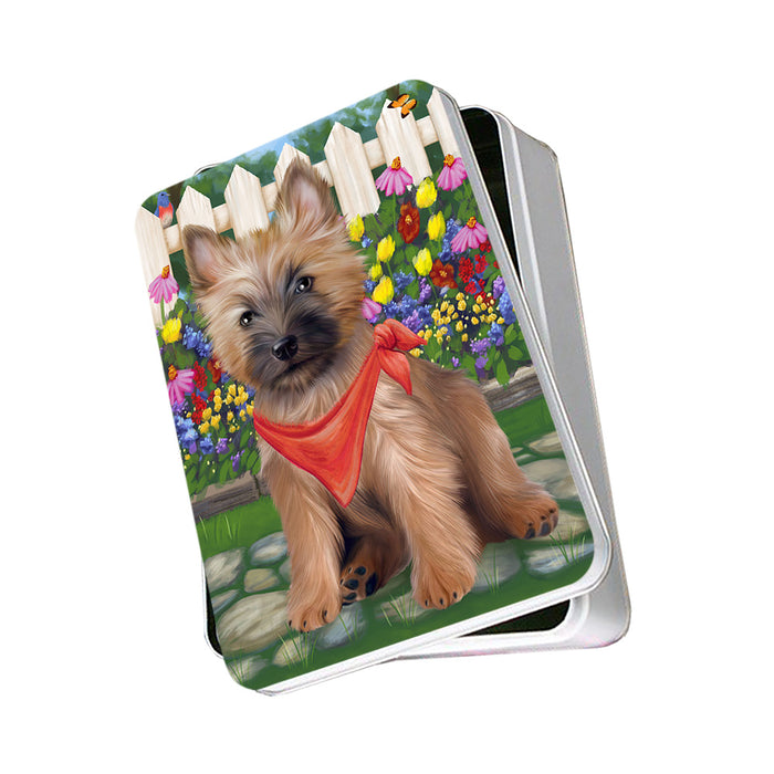 Spring Floral Cairn Terrier Dog Photo Storage Tin PITN49833