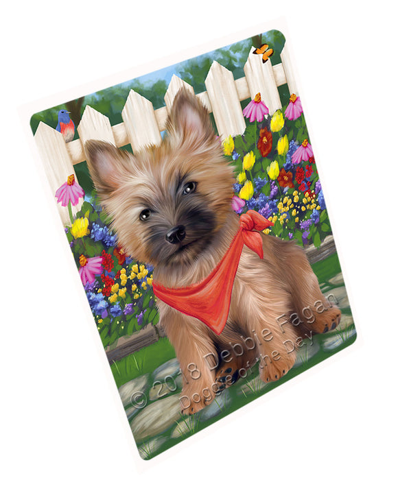 Spring Floral Cairn Terrier Dog Tempered Cutting Board C53364