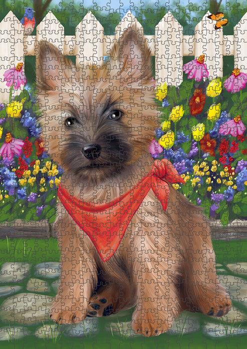 Spring Floral Cairn Terrier Dog Puzzle with Photo Tin PUZL53205