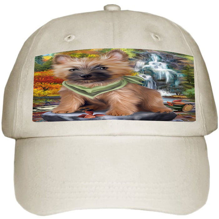 Scenic Waterfall Cairn Terrier Dog Ball Hat Cap HAT52896
