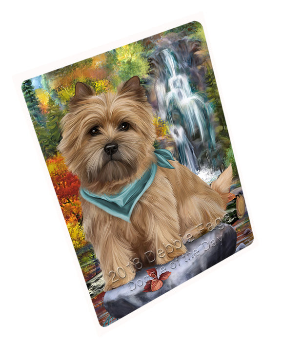 Scenic Waterfall Cairn Terrier Dog Tempered Cutting Board C53031