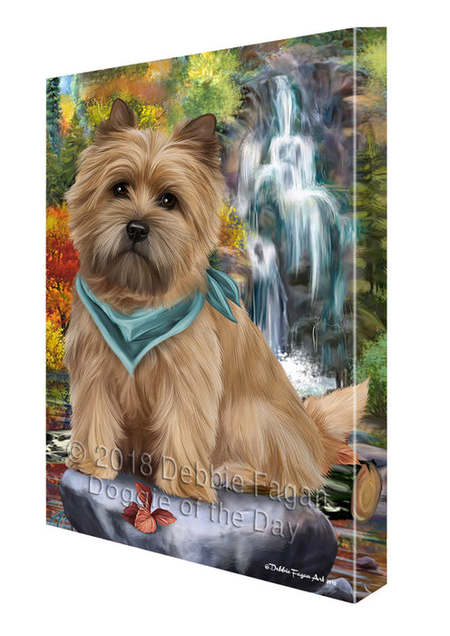 Scenic Waterfall Cairn Terrier Dog Canvas Wall Art CVS63250