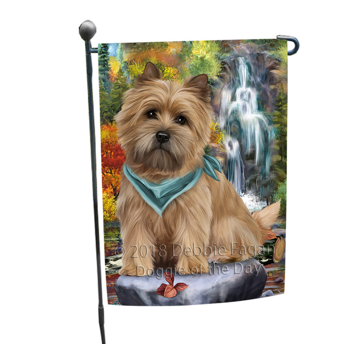 Scenic Waterfall Cairn Terrier Dog Garden Flag GFLG49551