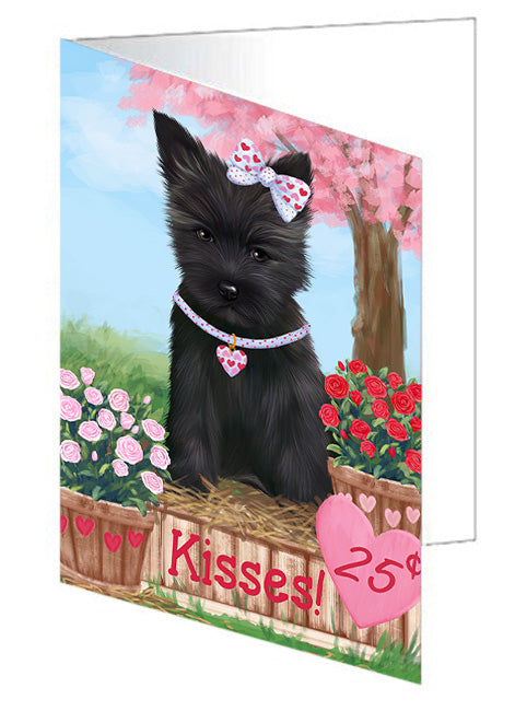 Rosie 25 Cent Kisses Cairn Terrier Dog Handmade Artwork Assorted Pets Greeting Cards and Note Cards with Envelopes for All Occasions and Holiday Seasons GCD73799