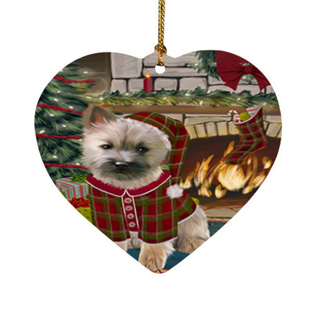 The Stocking was Hung Cairn Terrier Dog Heart Christmas Ornament HPOR55616