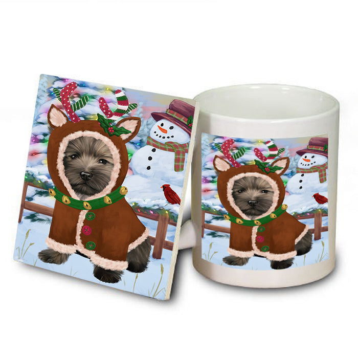 Christmas Gingerbread House Candyfest Cairn Terrier Dog Mug and Coaster Set MUC56282