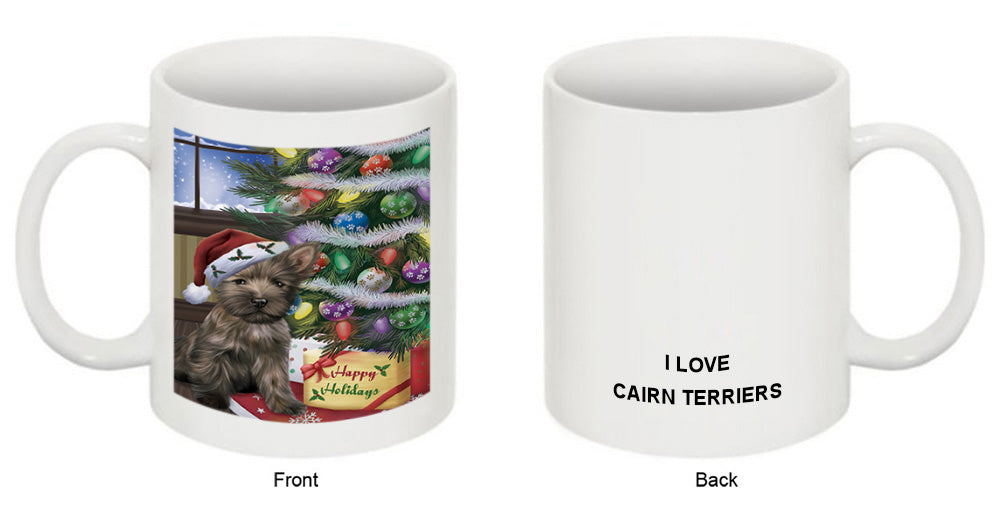 Christmas Happy Holidays Cairn Terrier Dog with Tree and Presents Coffee Mug MUG49210