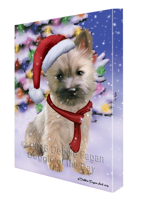 Winterland Wonderland Cairn Terrier Dog In Christmas Holiday Scenic Background  Canvas Print Wall Art Décor CVS98207