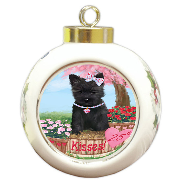 Rosie 25 Cent Kisses Cairn Terrier Dog Round Ball Christmas Ornament RBPOR56784