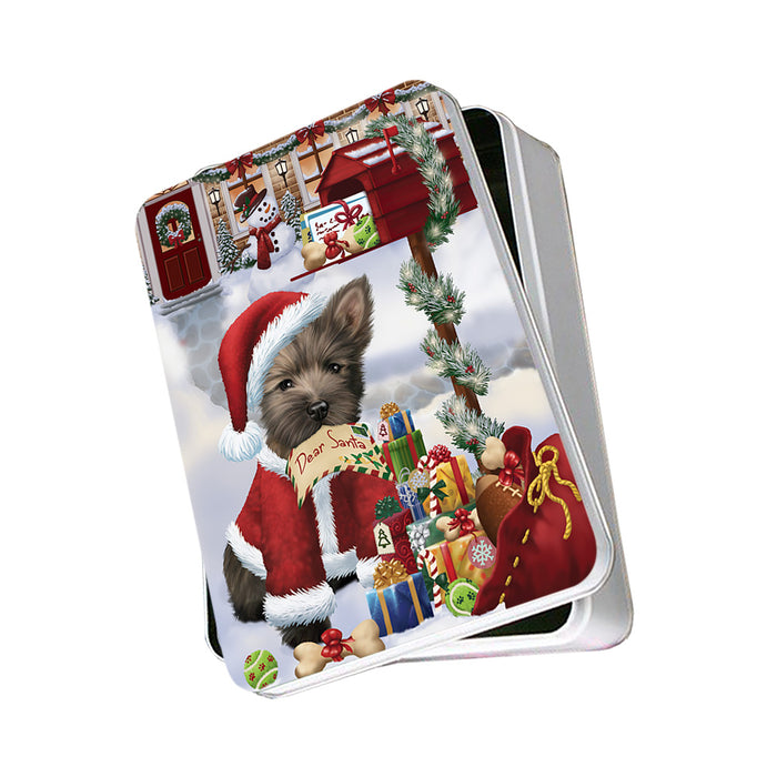 Cairn Terrier Dog Dear Santa Letter Christmas Holiday Mailbox Photo Storage Tin PITN53825