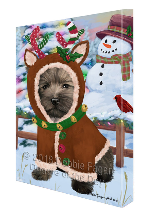 Christmas Gingerbread House Candyfest Cairn Terrier Dog Canvas Print Wall Art Décor CVS128834