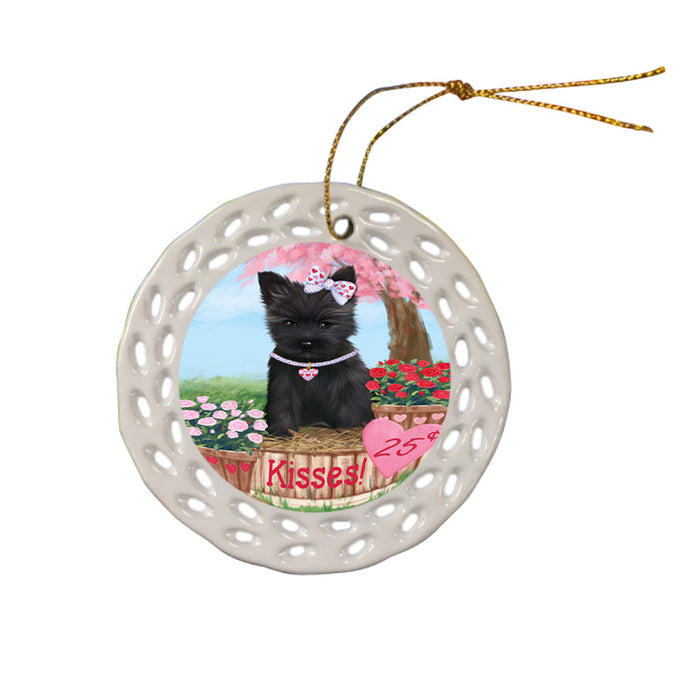 Rosie 25 Cent Kisses Cairn Terrier Dog Ceramic Doily Ornament DPOR56784
