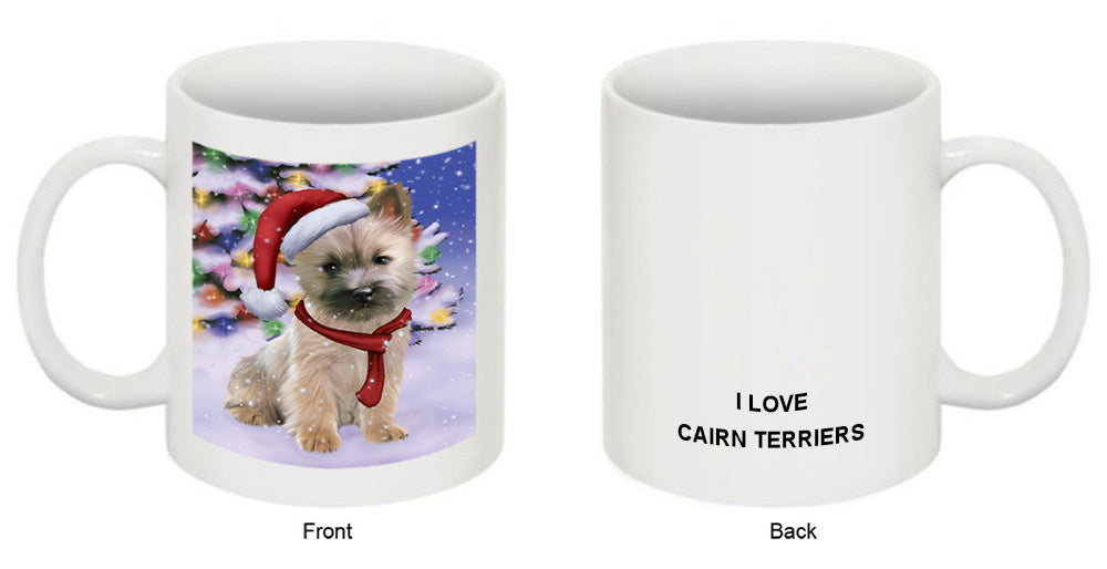 Winterland Wonderland Cairn Terrier Dog In Christmas Holiday Scenic Background  Coffee Mug MUG48771