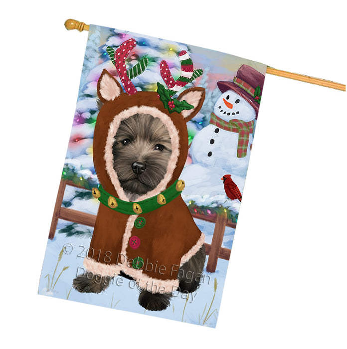 Christmas Gingerbread House Candyfest Cairn Terrier Dog House Flag FLG56974