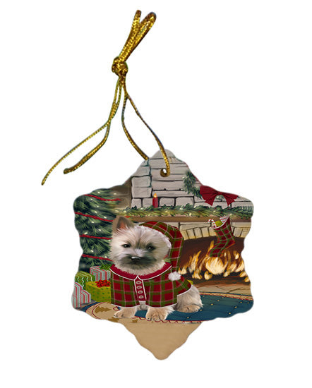 The Stocking was Hung Cairn Terrier Dog Star Porcelain Ornament SPOR55616