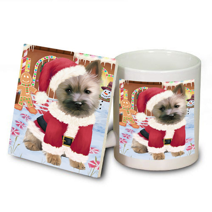 Christmas Gingerbread House Candyfest Cairn Terrier Dog Mug and Coaster Set MUC56283