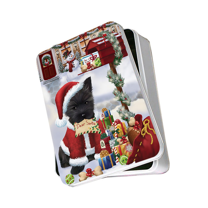 Cairn Terrier Dog Dear Santa Letter Christmas Holiday Mailbox Photo Storage Tin PITN53826