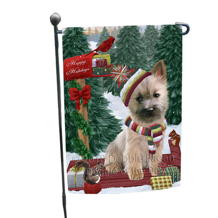 Merry Christmas Woodland Sled Cairn Terrier Dog Garden Flag GFLG55176