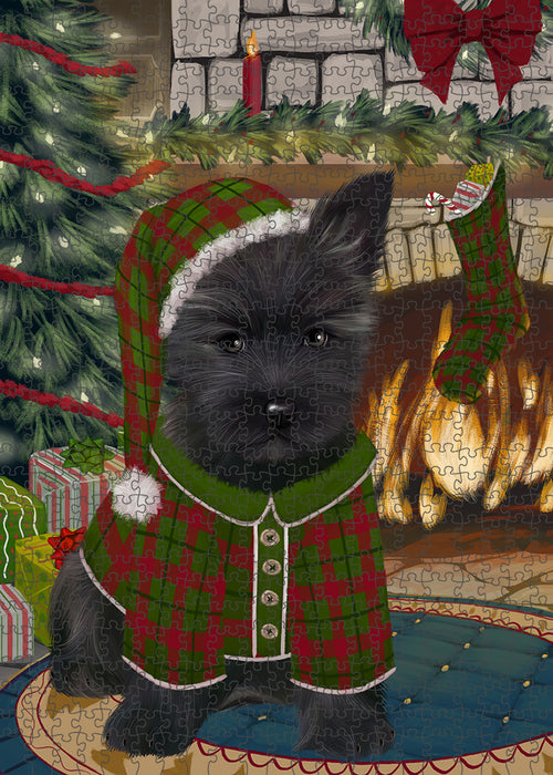 The Stocking was Hung Cairn Terrier Dog Puzzle with Photo Tin PUZL89248