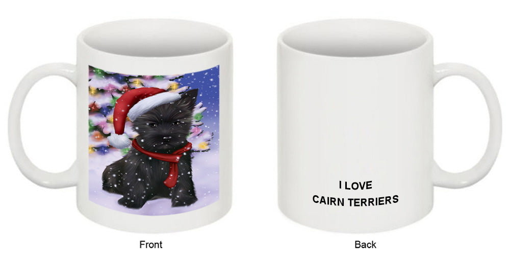 Winterland Wonderland Cairn Terrier Dog In Christmas Holiday Scenic Background  Coffee Mug MUG48772