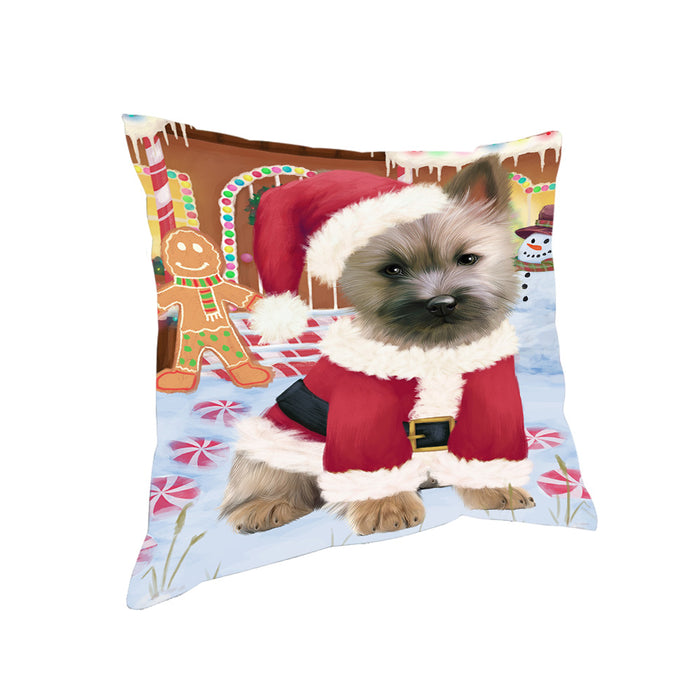Christmas Gingerbread House Candyfest Cairn Terrier Dog Pillow PIL79456