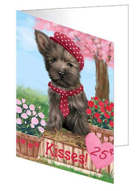 Rosie 25 Cent Kisses Cairn Terrier Dog Handmade Artwork Assorted Pets Greeting Cards and Note Cards with Envelopes for All Occasions and Holiday Seasons GCD73802